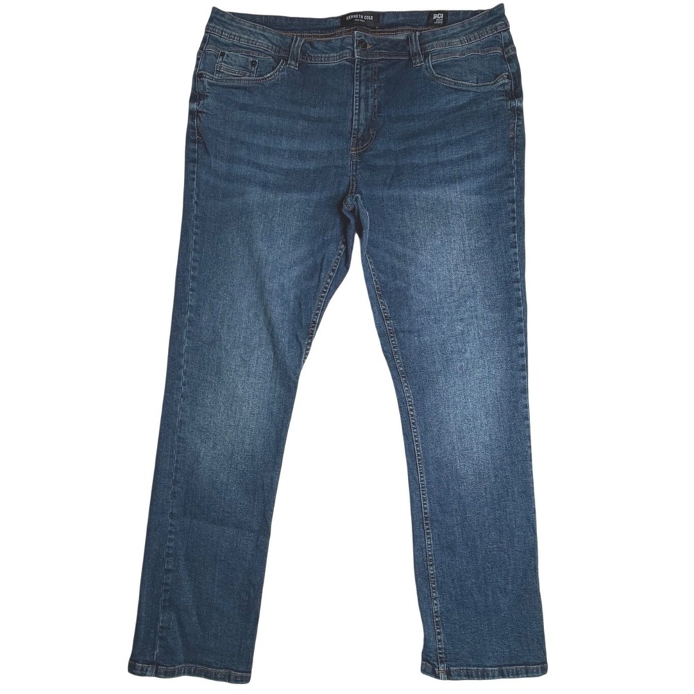 Kenneth Cole New York Straight‎ Leg Stretch Dark Wash Mens Jeans 38x32